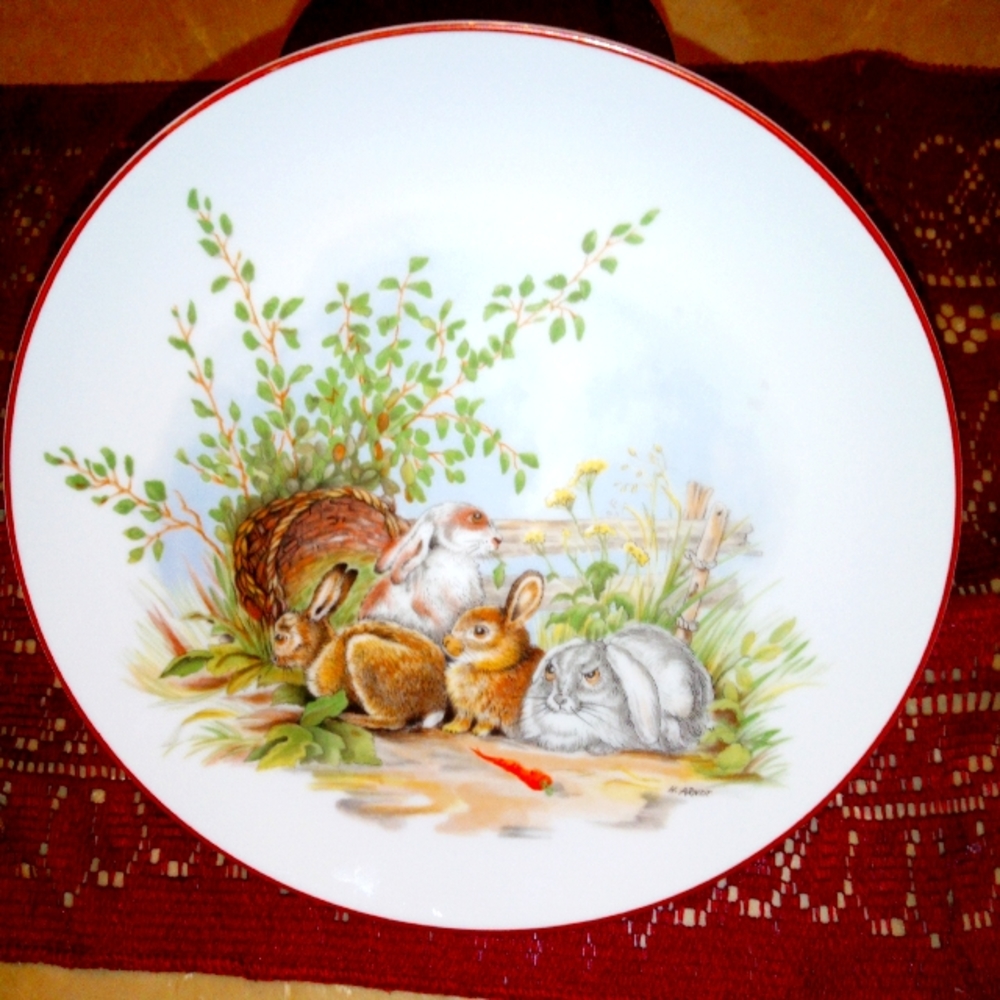 4 Rabbits 1 carrot plate